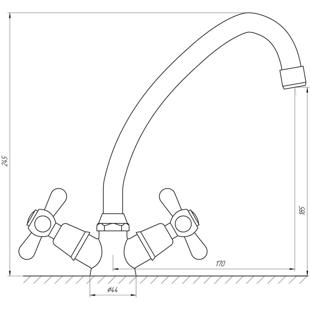 Смеситель для кухни Globus Lux GB-SHARM-0104-00-WH без шлангов (000008199) Киев - изображение 4