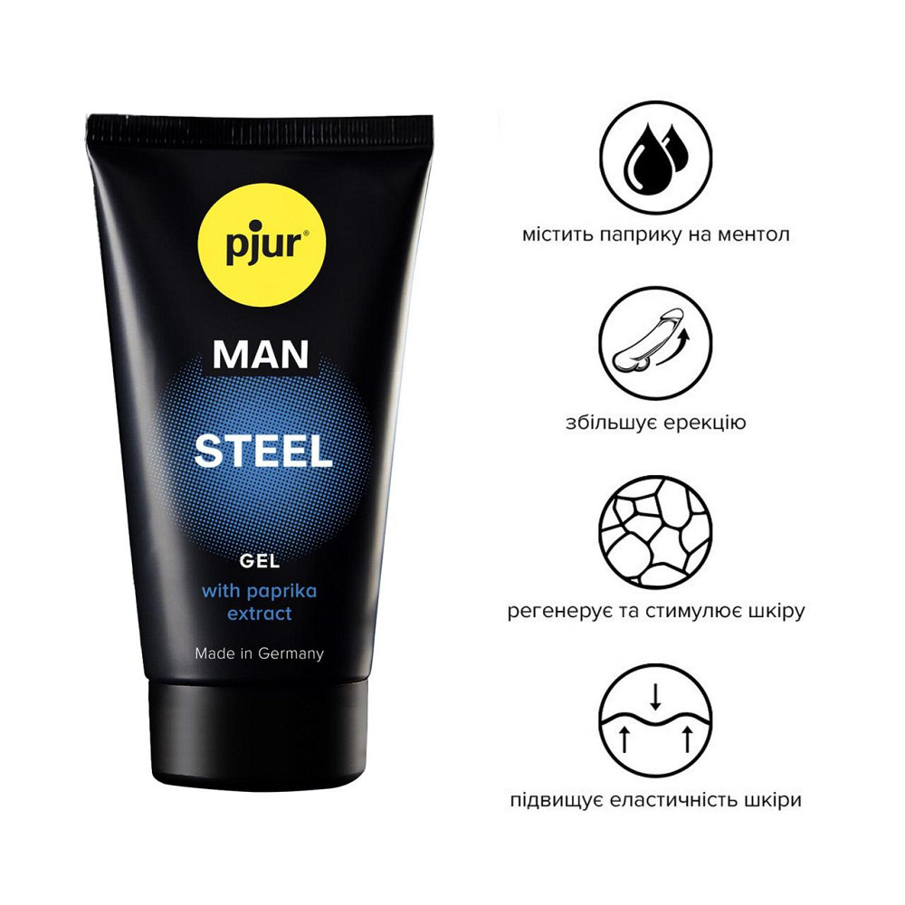 Гель-стимулятор для пениса pjur MAN Steel Gel 50 мл, с экстрактом паприки и ментолом Sex Aura Киев - изображение 2