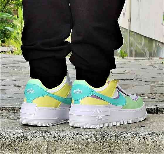 Кроссовки Nike Force Белые Женские Кожаные Форсы Цветные Найк (размеры: 36,37,38,39,40) - 2 Днепр