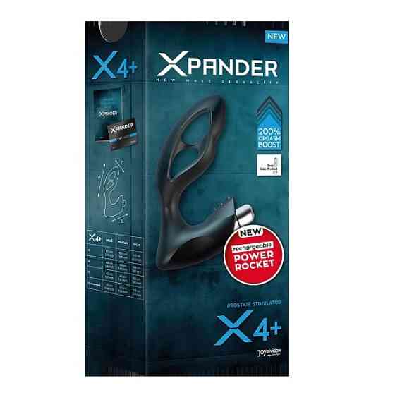 Масажер простати розмір L, XPANDER X4+ rechargeable PowerRocket, чорний, 11.5 см Sex Aura Київ