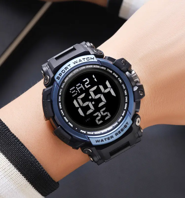 Часы мужские наручные спортивные Skmei 2422 (Черный с синим) Винница - изображение 6