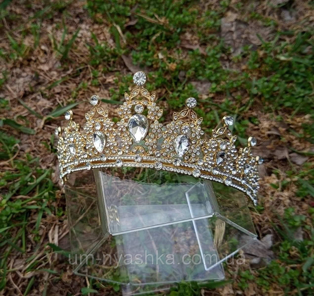 Діадема на обручі Корона синя з  каменями Кривий Ріг - фото 4