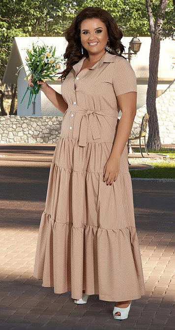 Лёгкое платье в полоску с оборками Киев - изображение 1