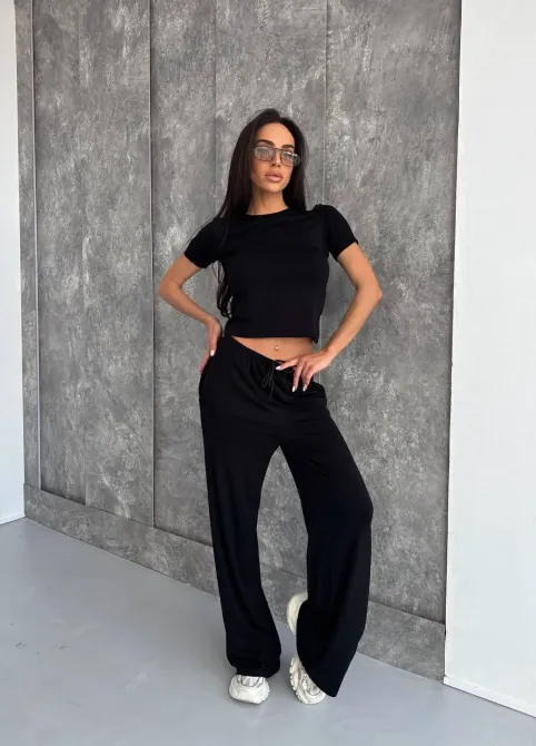 Женский костюм из вискозы с индейкой — базовый комплект футболка + брюки Одесса - изображение 16