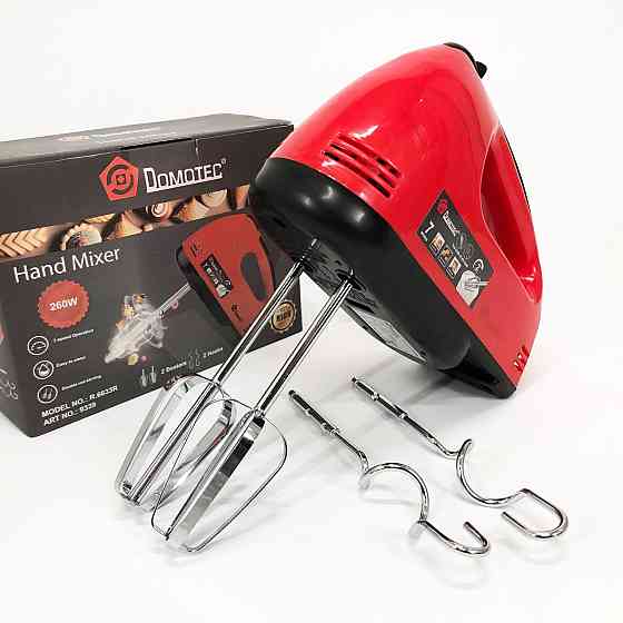Міксер зі швидкостями і насадками DOMOTEC, Ручний міксер з насадками нержавіюча сталь FJ-68 Львів