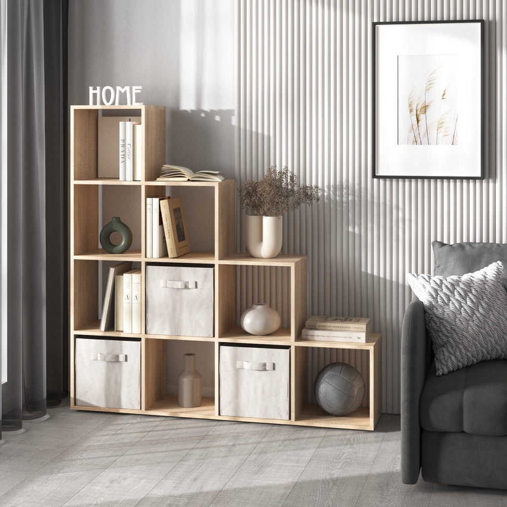 Стелаж VAYS M-40, книжкова полиця з 10 комірками, етажерка для дому, іграшок і декору, ЛДСП, 143×29×143 см Львів - фото 3