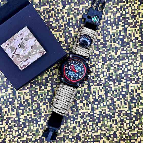 Patriot 012BKRDSU ЗСУ Чорні з червоним Паракордовий ремінець Khaki + Коробка SBR Київ