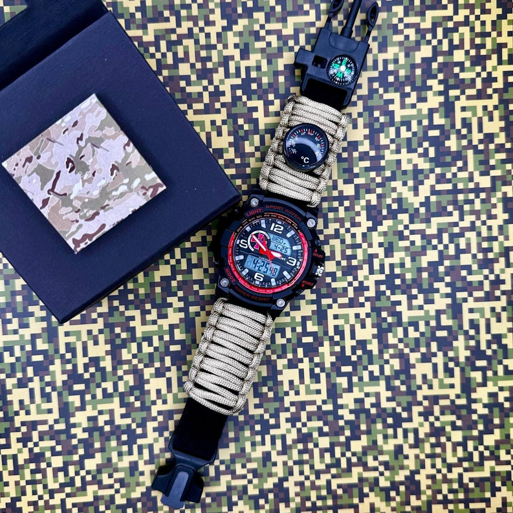 Patriot 012BKRDSU ЗСУ Чорні з червоним Паракордовий ремінець Khaki + Коробка SBR Киев - изображение 3