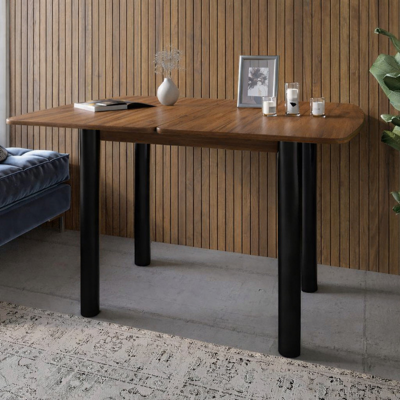 Обідній стіл розкладний LION Нота чорні ніжки Дуб Ліворно 60x90/90x120 (LION-045137) Львів - фото 1