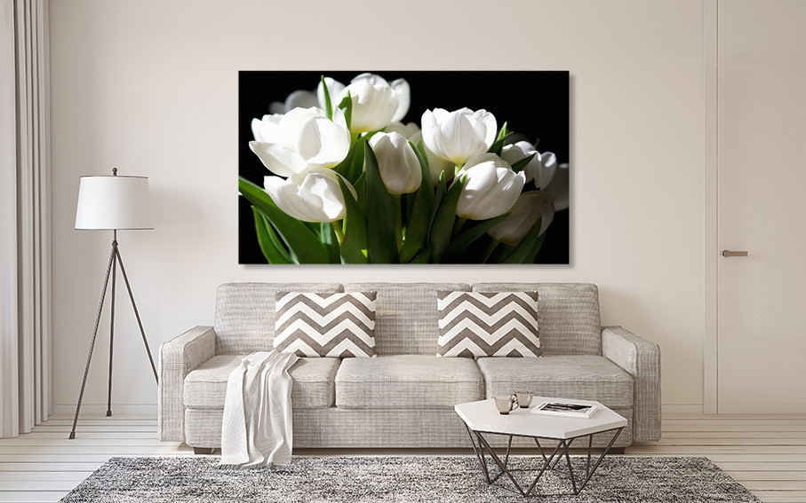 Картина холст в гостиную / спальню  Білі Тюльпани  MLP_129 90х180см Киев - изображение 2