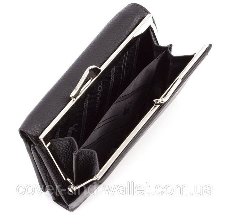 Женский кожаный кошелек небольшого размера на магнитах Marco Coverna MC-2049A Черный Киев - изображение 3