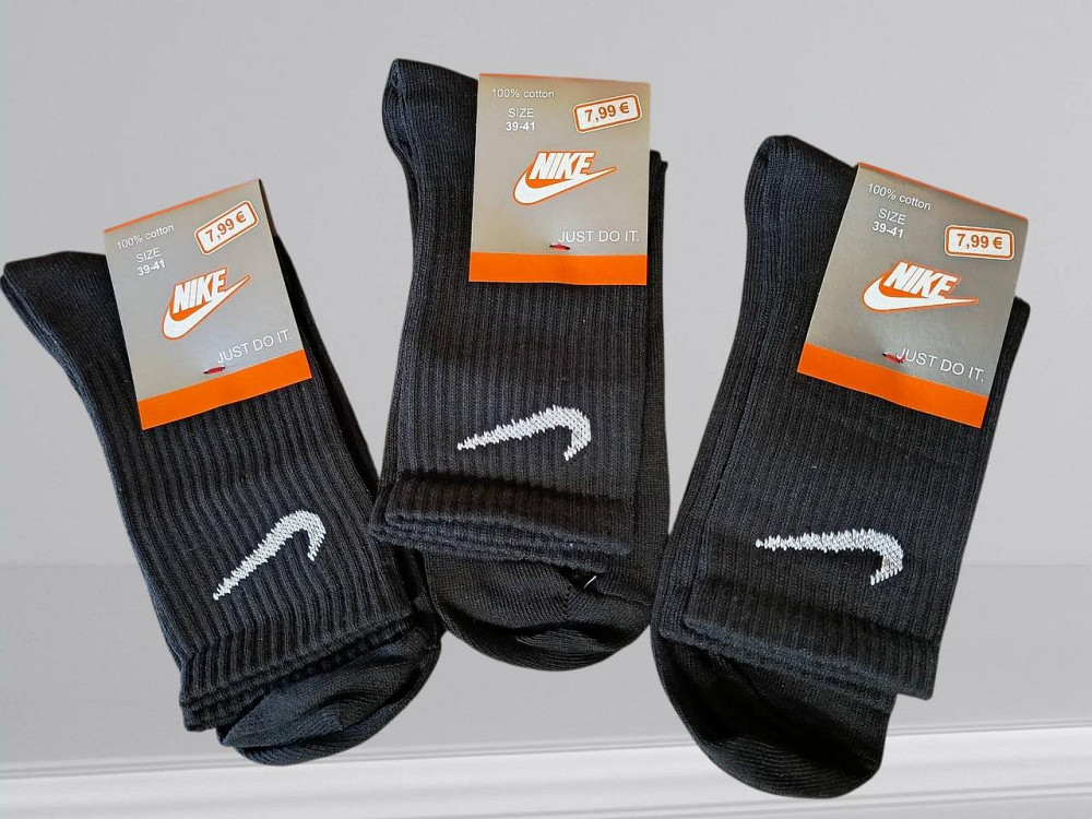 Набор высоких черных мужских хлопковых носков (3шт в уп). Nike socks 39-41 Киев - изображение 2