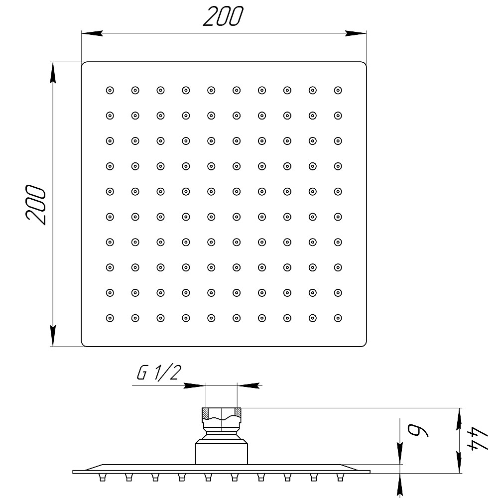 Душова лійка Globus Lux STQ-0200 ТРОПИК St/ STEEL Polish Тернопіль - фото 4