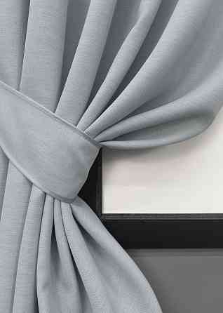 Комплект коротких штор VR-Textil Блекаут двосторонній Scandi № 1899ш Сіро-блакитний 130х170 см 2 шт (35-0431) Київ