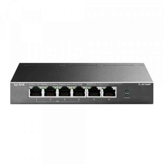 Комутатор TP-Link TL-SF1006P, 6x10/100 Fast Ethernet, FE/4xPoE 56W (TL-SF1006P) Киев