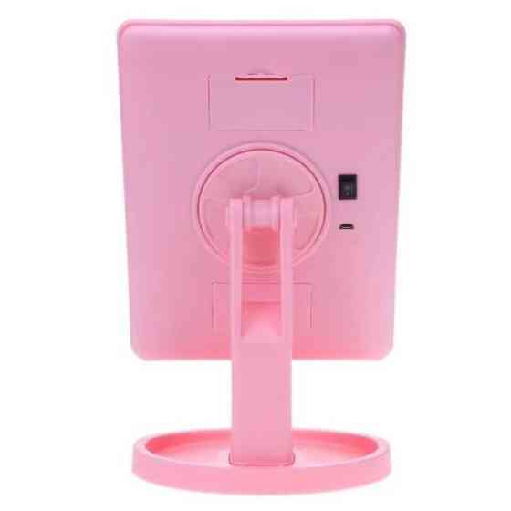 Столикове дзеркало з підсвіткою Large 16 LED Mirror 5308, рожеве. Вінниця