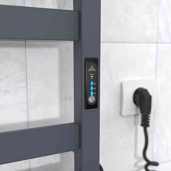 Электрический полотенцесушитель Laris Зебра Кватро ЧК (ГМ) 8 500х800 Э правое подкл. R3, графит Киев