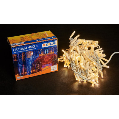 Гірлянда Delux ICICLE flash 108LED 2 х 1 м теплий білий / білий IP44 EN (90012948) Вінниця - фото 2