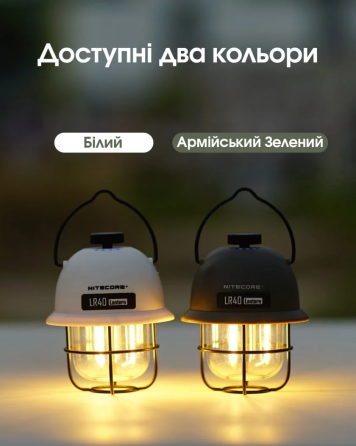 Кемпинговый подвесной фонарик Nitecore LR40 100лм с Power Bank Type-C (Белый) Винница