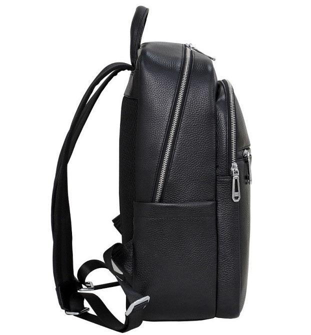 Чоловічий шкіряний рюкзак для поїздок та прогулянок 30х40х17, сумка на спину в офіс Tiding Bag 75362 чорна Київ - фото 8