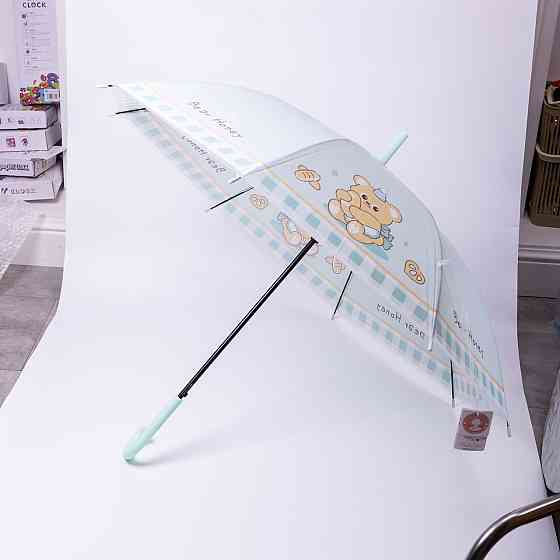 Детский полуавтоматический зонт-трость мятного цвета Киев