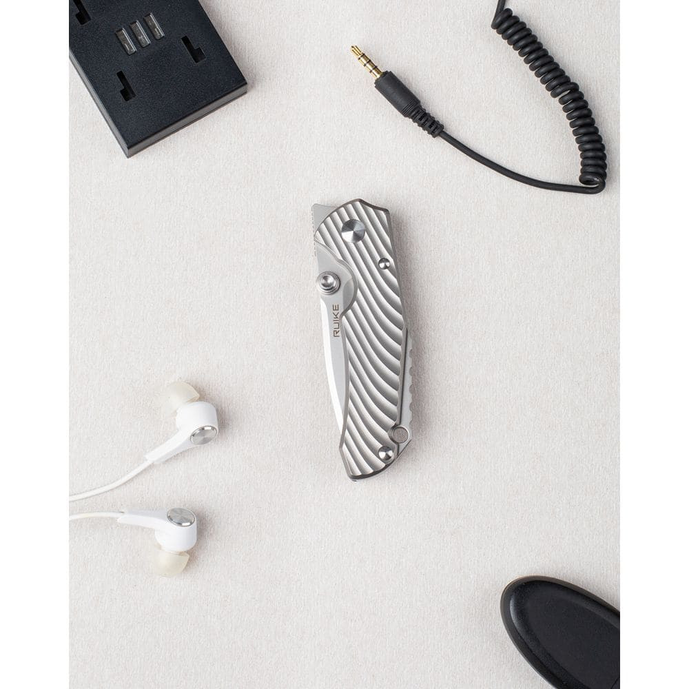 Ніж складаний кишеньковий Ruike M671-TZ, (7 см) steel 154СМ / TC4 (титан) сірий Київ - фото 9