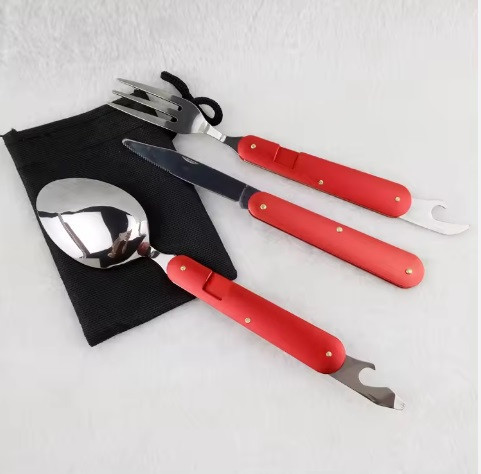 Туристичний столовий прилад F48 червоний Дніпро - фото 3