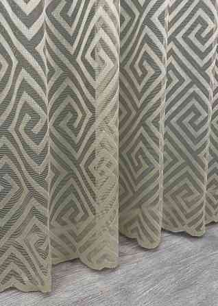 Тюль жакард, колекція "Ромб Меандр" колір бежевий 1557т Київ