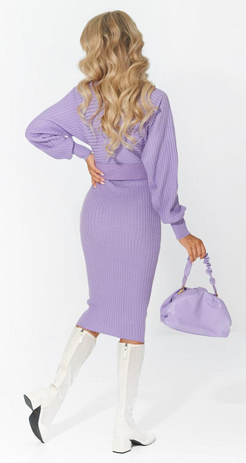 В'язане жіноче плаття в рубчик (42) Київ - фото 4