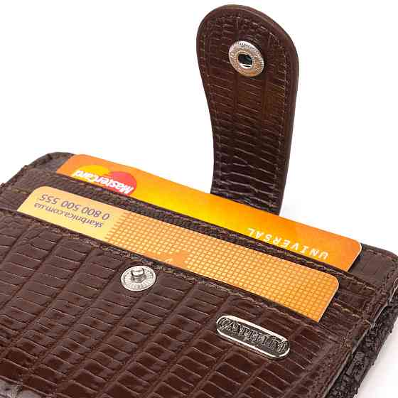 Фактурний гаманець для чоловіків з натуральної шкіри CANPELLINI 21691 Коричневий Київ