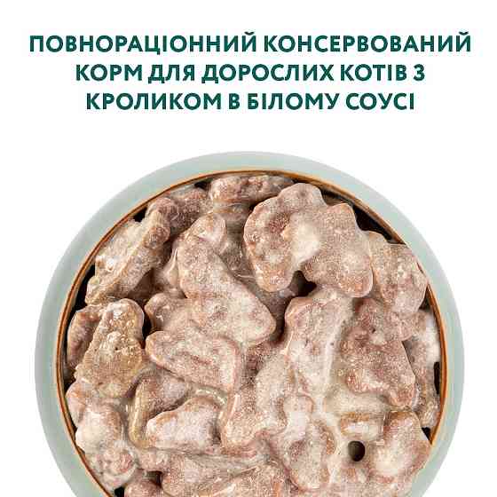 Влажный корм для взрослых кошек Оптимил Optimeal с кроликом в белом соусе (блок 12 шт x 85 г) Винница