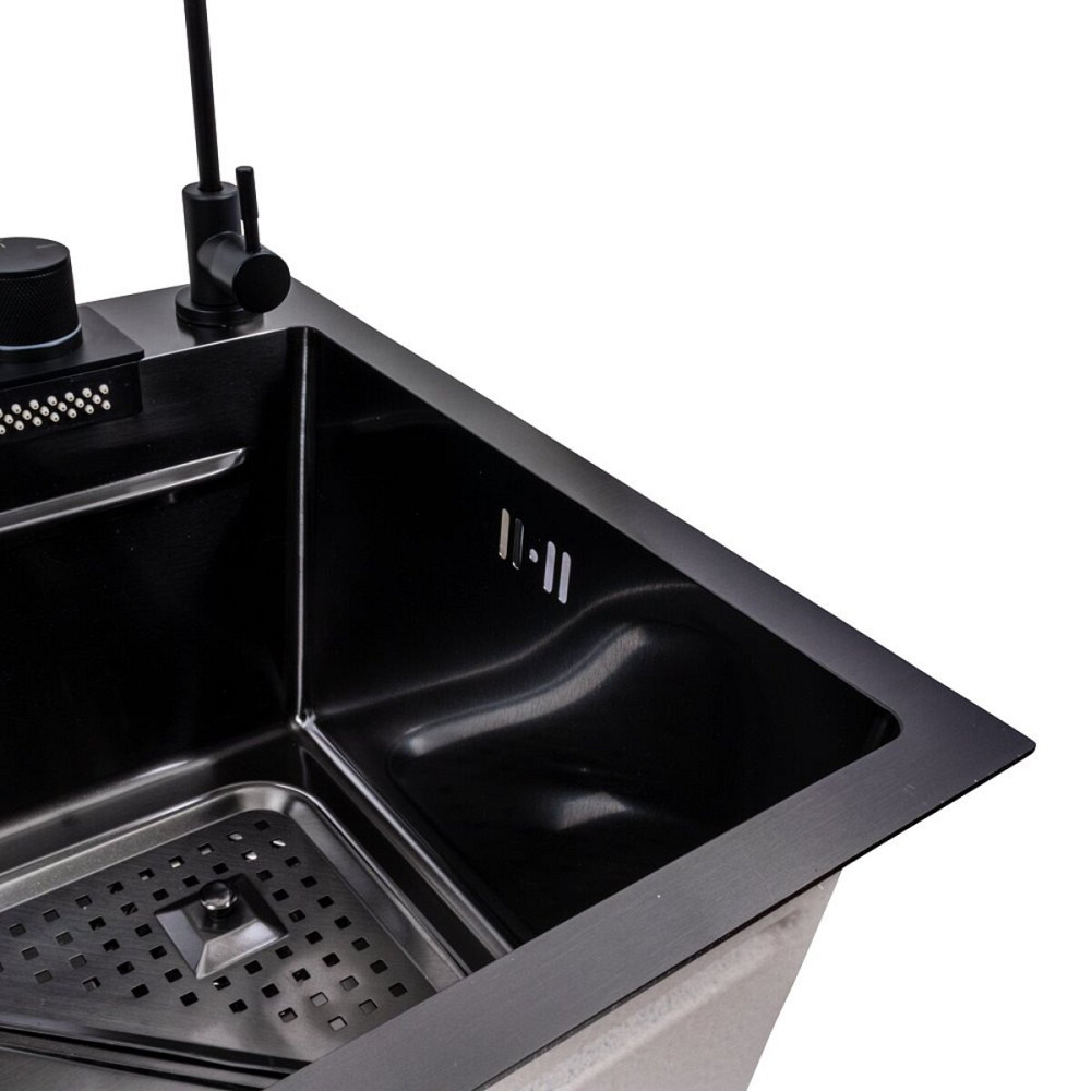 VALESO Кухонна мийка 75*46F чорна PVD Valeso Handmade "Водоспад" Fly rain Киев - изображение 7