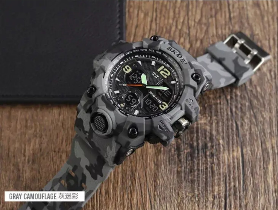 Чоловічий годинник Skmei Hamlet 1155 Сірий камуфляж Вінниця - фото 5