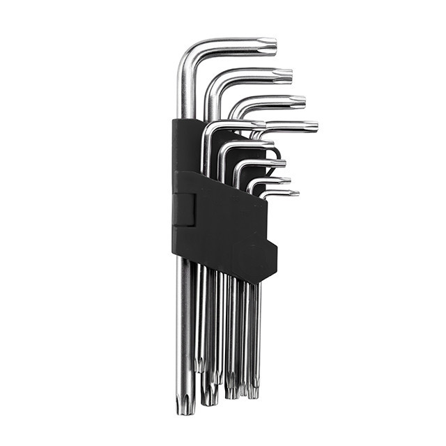 Набор ключей Г-образных TORX удлиненных, 9 шт., Т10-Т50, Cr-V INTERTOOL HT-0608 Киев - изображение 5