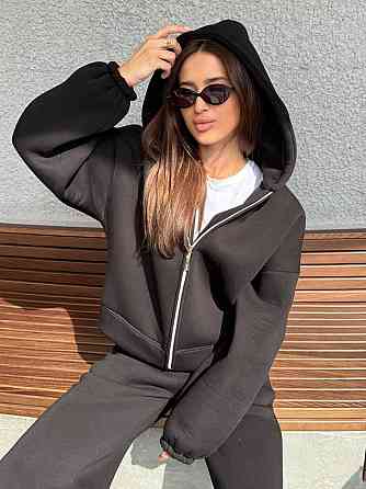 Жіночий теплий костюм на флісі Чорний 42/46 Харків