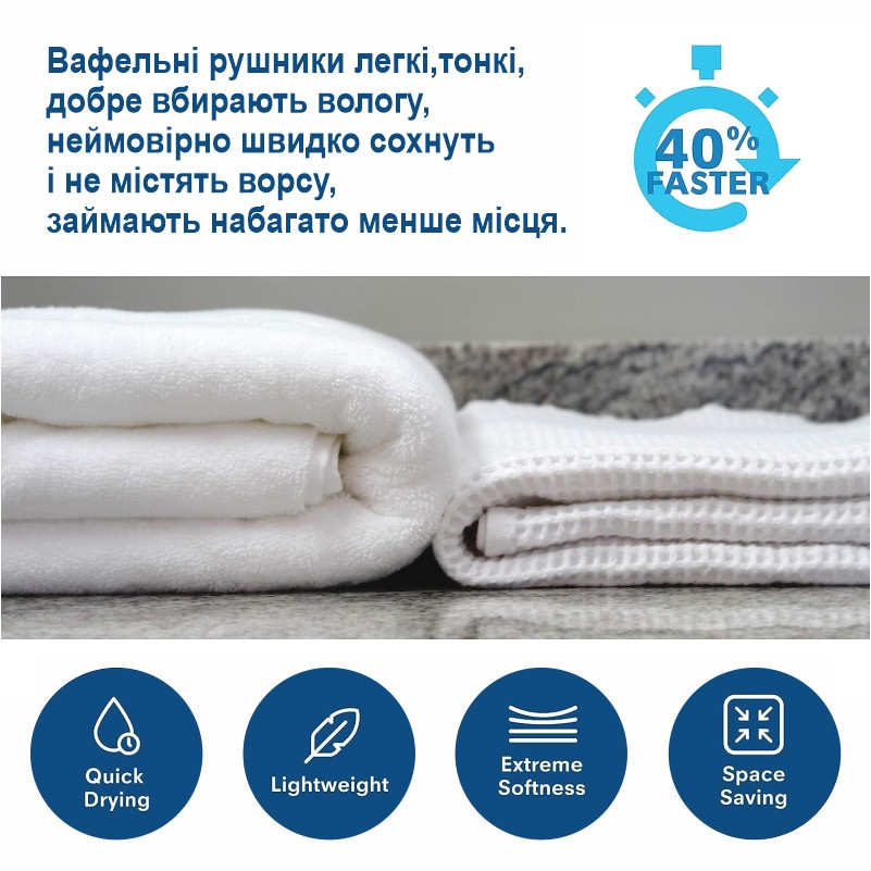 Набор вафельных полотенец Lovely Svi 3 в 1: 70 на 140 см, 2 шт - 34 на 72 см - Графит Киев - изображение 7