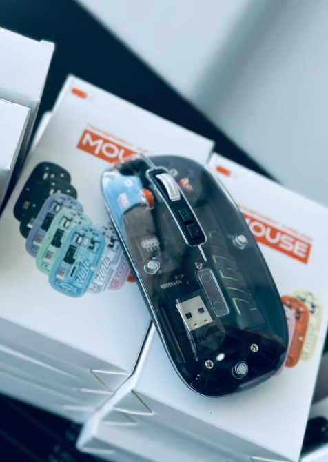 Акумуляторна бездротова Bluetooth 5.0 миша з підсвічуванням у прозорому корпусі для ноутбука та комп'ютера Одеса - фото 3