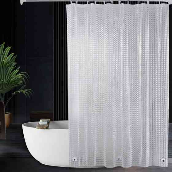 Шторка для ванной комнаты Bathlux 180 x 180 см люкс качество с водоотталкивающим покрытием, Прозрачная Каменец-Подольский