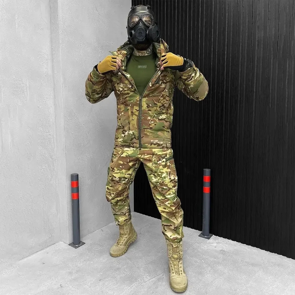 Зимовий чоловічий костюм ambush з атласною підкладкою / Куртка cordura 300 + Штани softshell мультик Одеса - фото 11