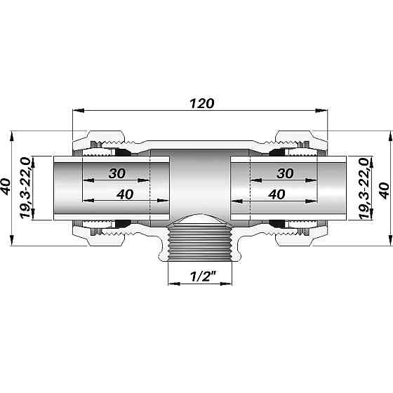 З'єднання зажимне трійник Gebo QТ 1/2″ (000002340) Київ