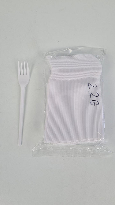Виделка столова одноразова пластикова 2,2 г БІЛА (100 шт.) (100 шт.) Харків - фото 1