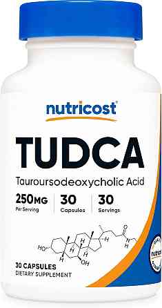 Таурурсодезоксіхолева кислота Nutricost TUDCA, 250 mg, 30 Capsules Луцьк