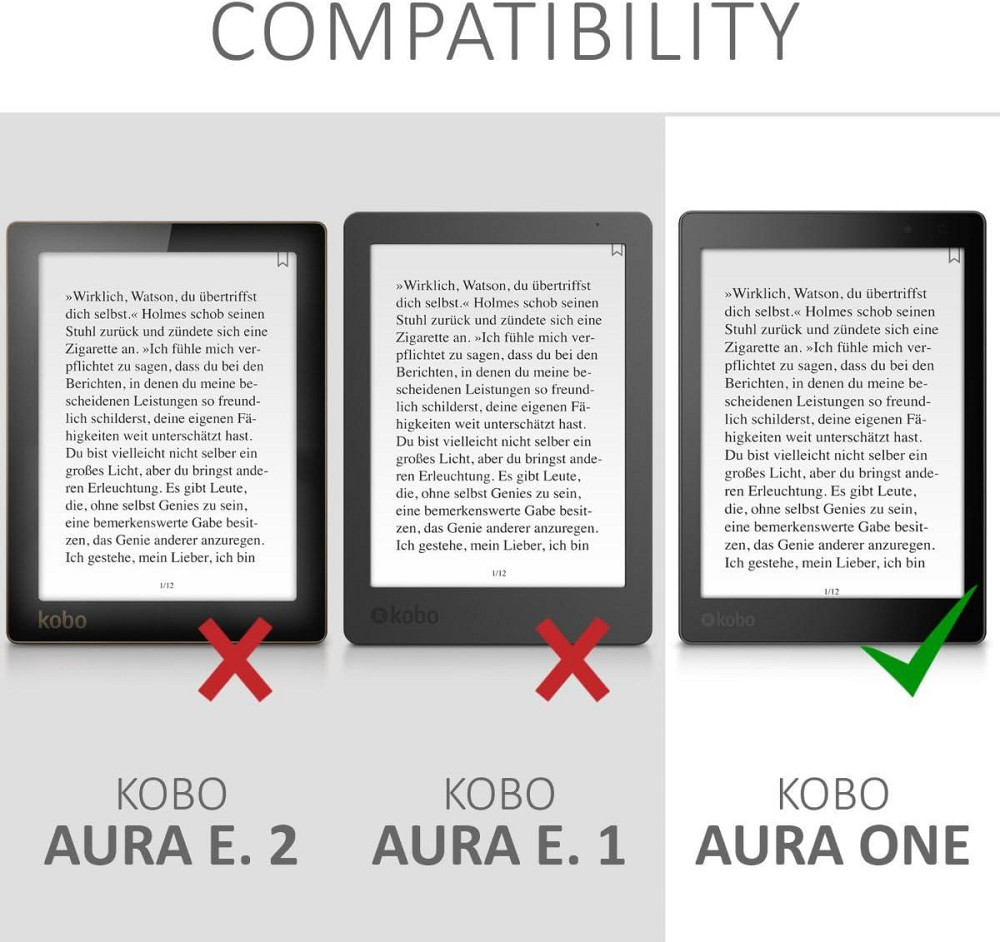 Фірмовий чохол kwmobile для Kobo Aura ONE - із ремінцем на зап'ястя та підставкою - захисний чохол для електронної книги Дніпро - фото 7