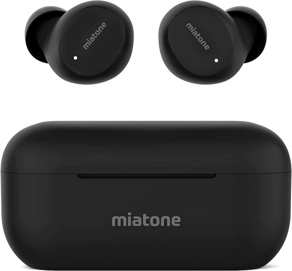 Бездротові навушники MIATONE Austin Bluetooth 5.1 з прогумованим покриттям та автономністю до 40 годин Матовий чорний Київ - фото 2