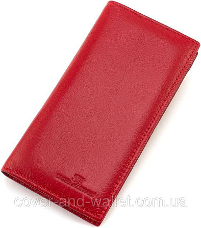 Тонкий женский кошелек купюрник красного цвета из натуральной кожи ST 152 A Red Киев - изображение 1