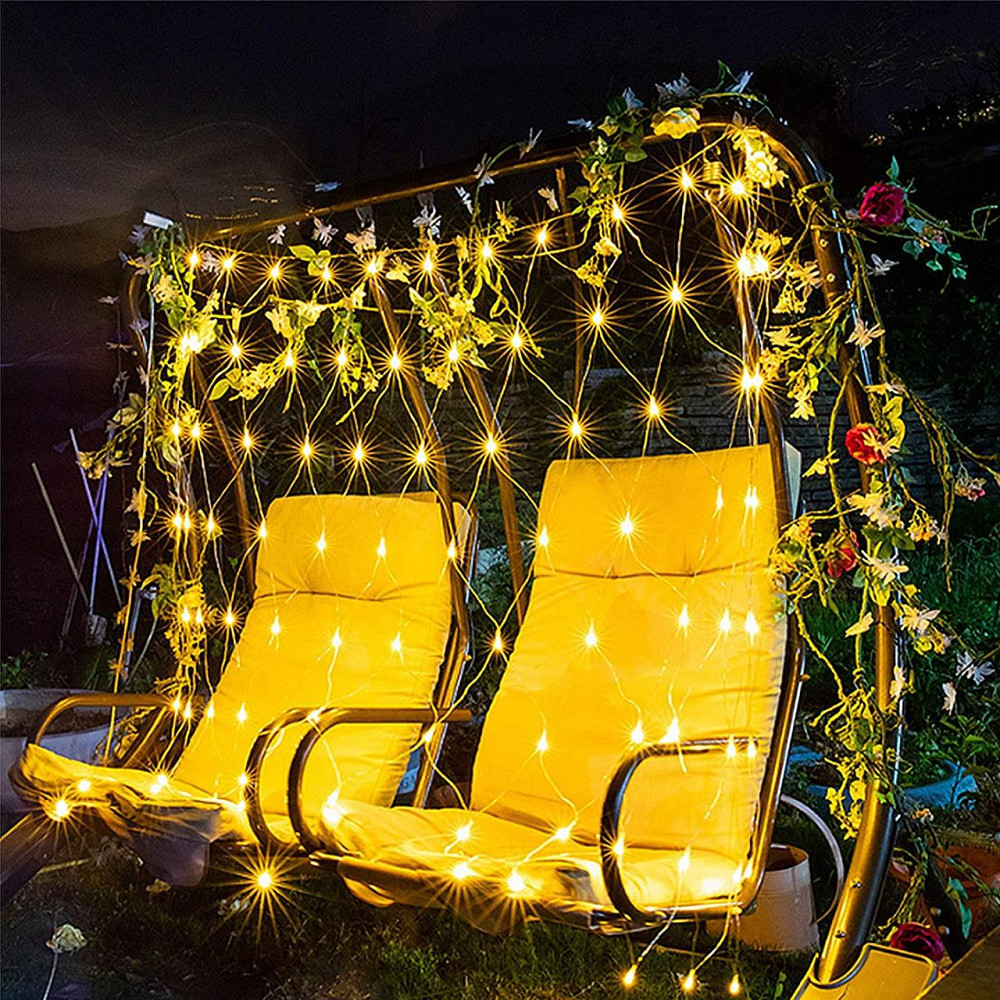 Светодиодная гирлянда сетка 3м×2м 280LED с прозрачным проводом теплый белый Киев - изображение 1
