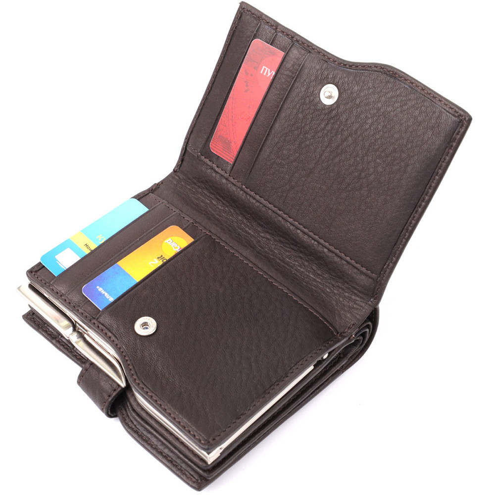 Вместительный женский вертикальный кошелек из натуральной кожи Tony Perotti 20841_1 (2656 moro) Коричневый Киев - изображение 4