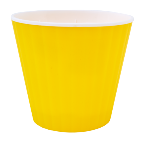 Вазон Ібіс з подвійним дном 13*11,2см темно-жовтий/білий Алеана Житомир - изображение 1