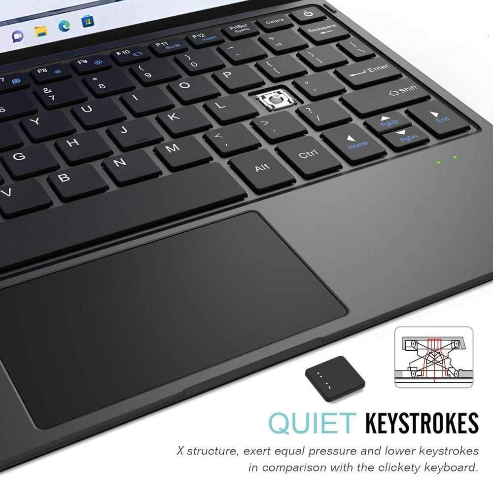 УЦІНКА! Arteck HB216 Bluetooth клавіатура із сенсорною панеллю для Surface Go 4/ 3 (2021) 2 (2020) вбудований акумулятор Дніпро - фото 3