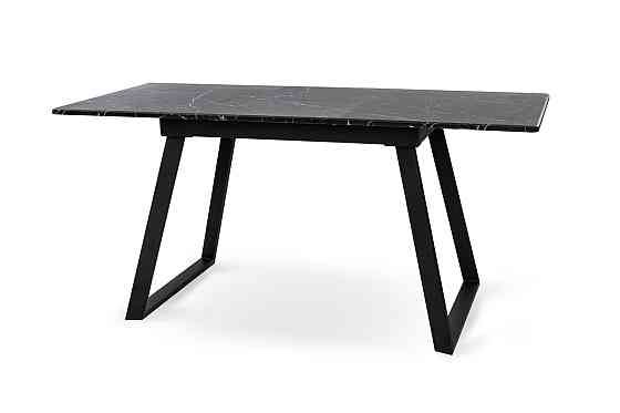 Стіл Тандем 120(+40)*75 чорний метал/мрамор чорн Киев